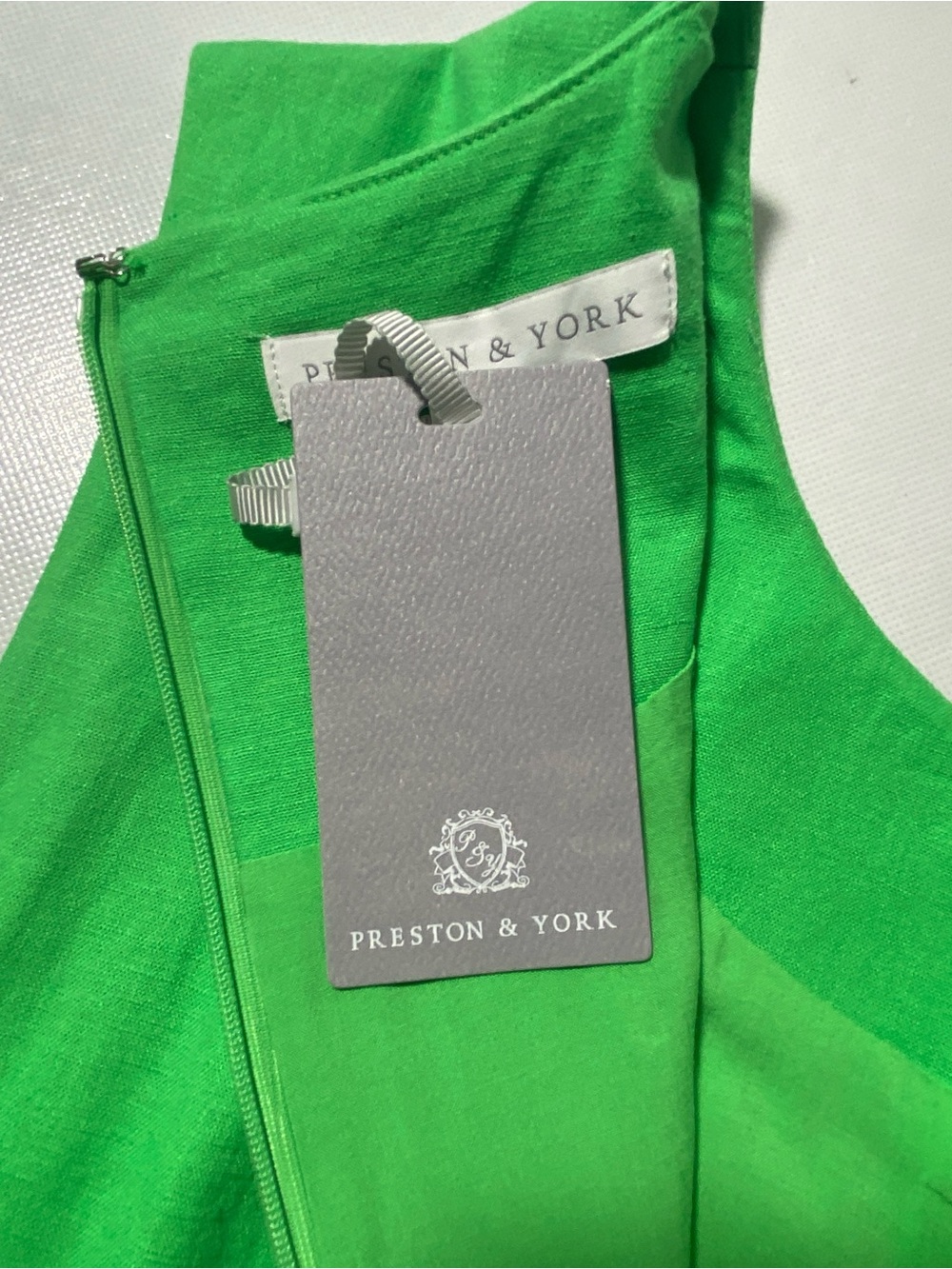 NEW Women's Preston & York Sleeveless Faux B Front Linen Blend Pear $119 - Picture 11 of 11